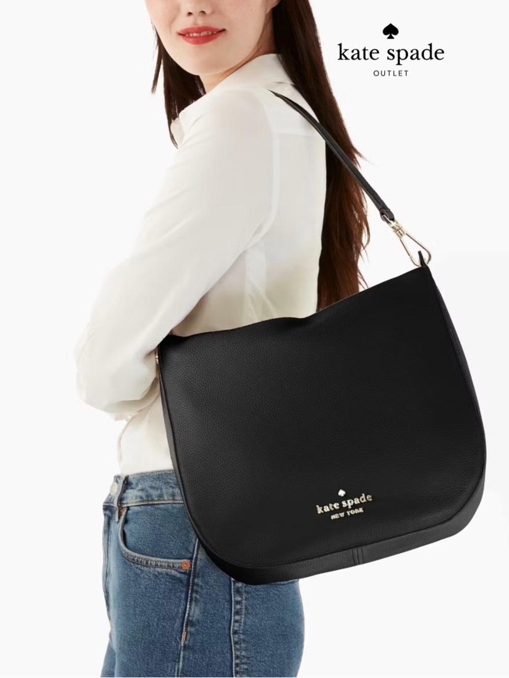 kate spade Black Pebbled Leather Shoulder Bag - Picture 10 of 10